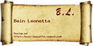 Bein Leonetta névjegykártya
